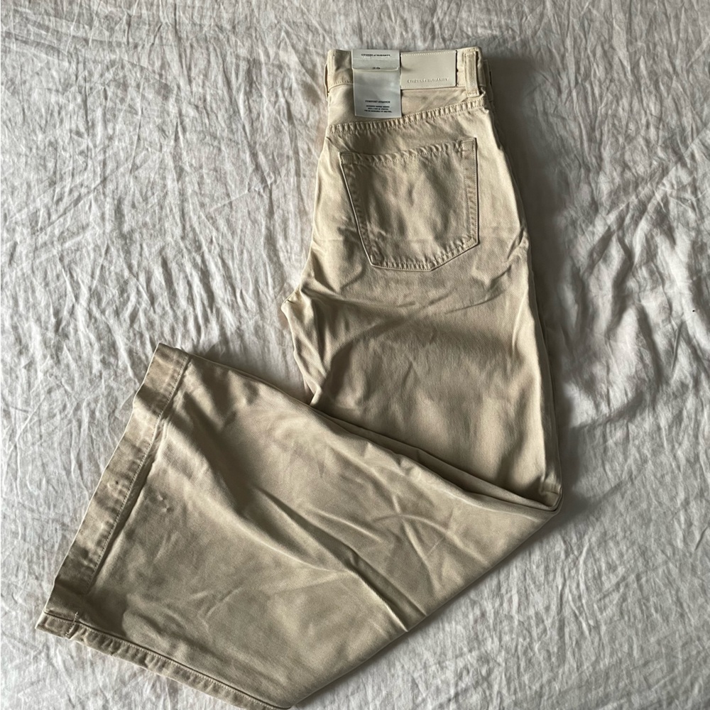 Citizens Of Humanity wide leg Beverly trouser in Taos Sand - Picture 6 of 9